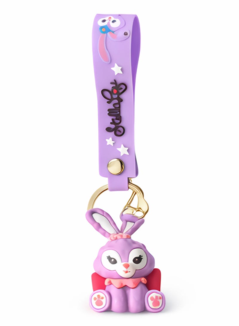 Disney Purple Rabbit Rubber Keychain / Shape 2 - Image 1